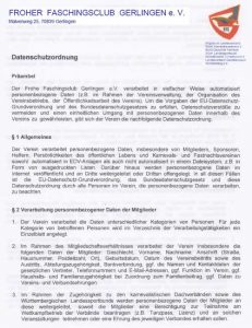 Datenschutzordnung Froher Faschingsclub Gerlingen