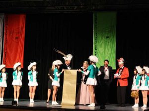 Die Prinzengarde bei der Inthronisation 2024 vom Frohen Faschingsclub Gerlingen