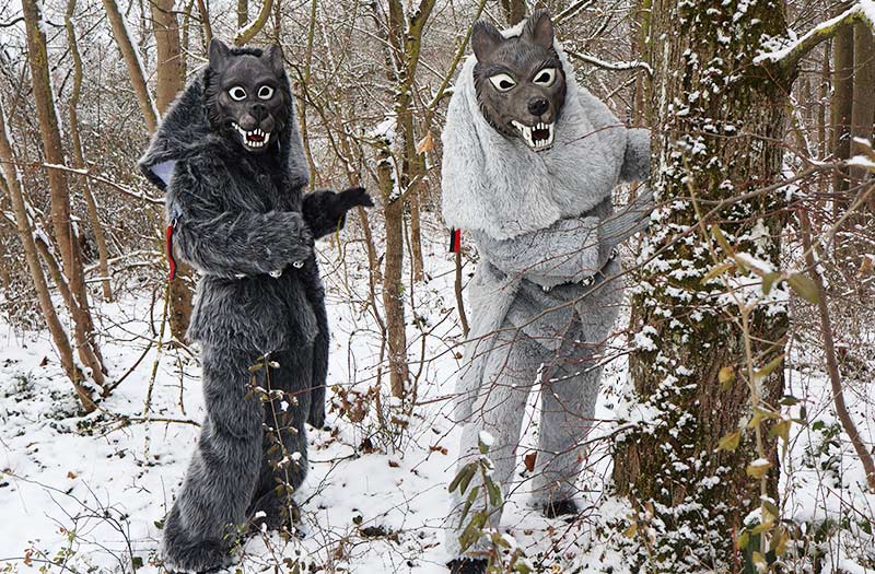 Gerlinger Wolf Figur der Maskengruppe Froher Faschingsclub Gerlingen